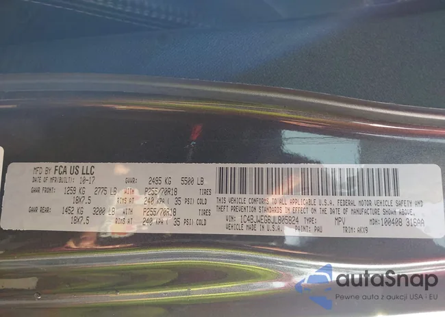 1C4BJWEG6JL805824: 44014341