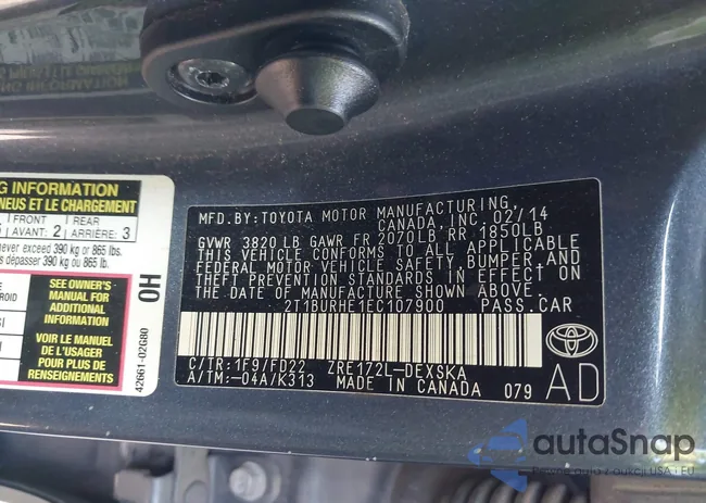 2T1BURHE1EC107900: 44014448