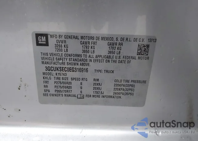 3GCUKSEC0EG316916: 44014521