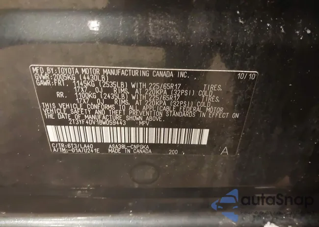 2T3YF4DV1BW059443: 44014526