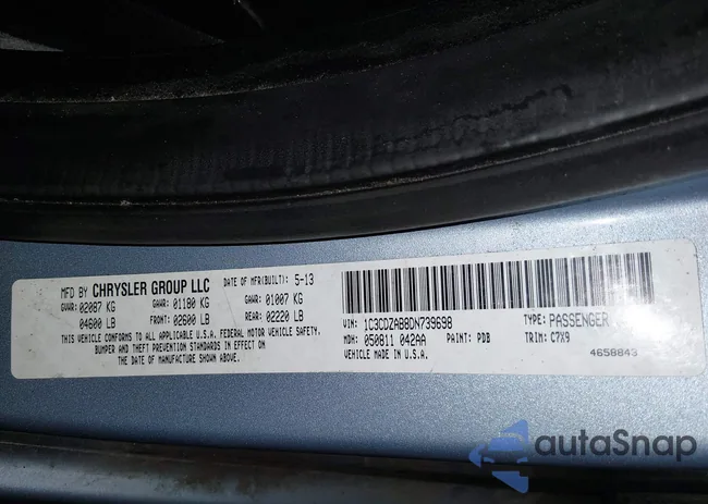 1C3CDZAB8DN739698: 44014538