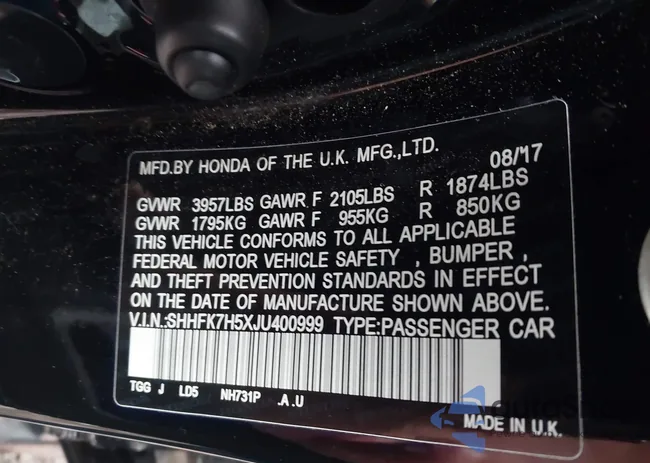 SHHFK7H5XJU400999: 44014610