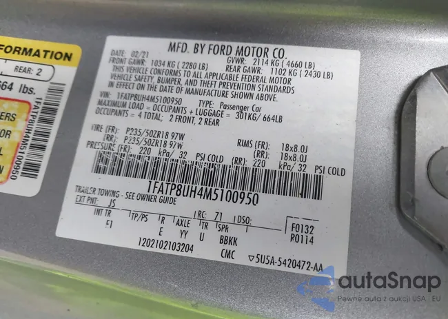 1FATP8UH4M5100950: 44015677