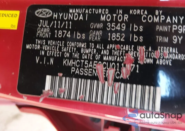 KMHCT5AE3CU011871: 44015738