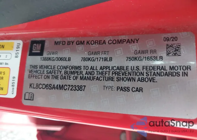 KL8CD6SA4MC723387: 44015783