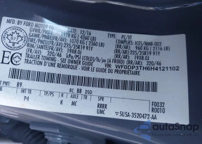 WF0DP3TH6H4121102: 44015920