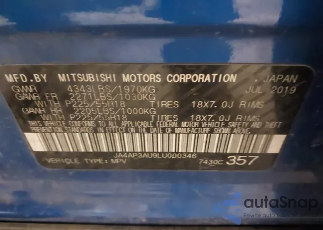 JA4AP3AU9LU000346: 44015936