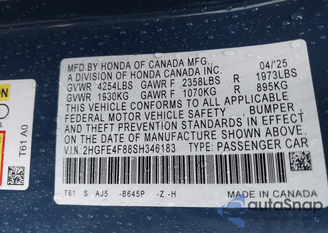 2HGFE4F88SH346183: 44015950