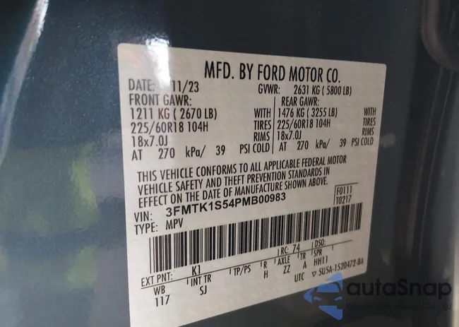 3FMTK1S54PMB00983: 44016003