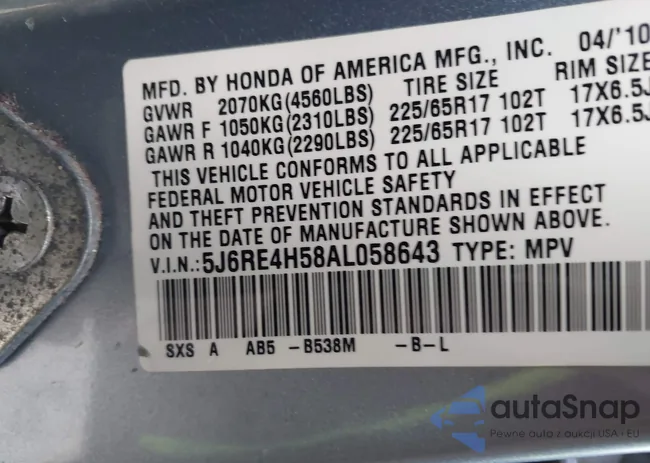 5J6RE4H58AL058643: 44016024