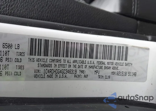 1C4RDHDG4GC346319: 44016062