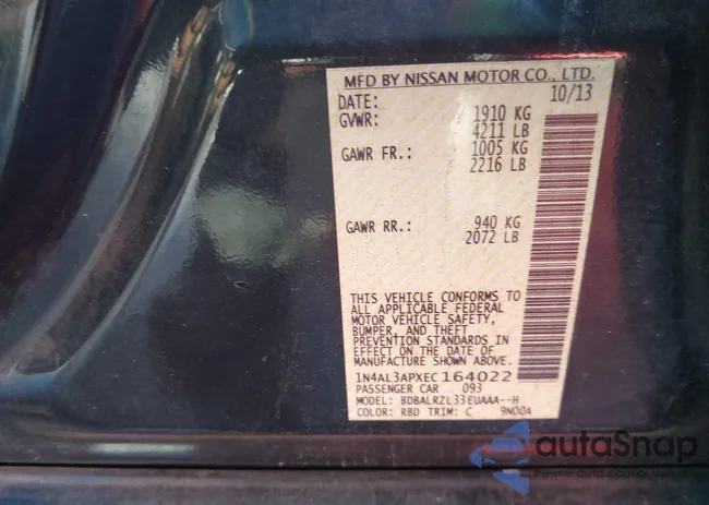 1N4AL3APXEC164022: 44016165