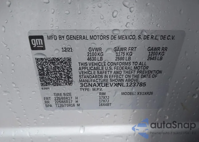 3GNAXUEVXNL123785: 44016233