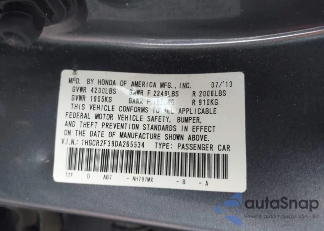 1HGCR2F39DA265534: 44015391