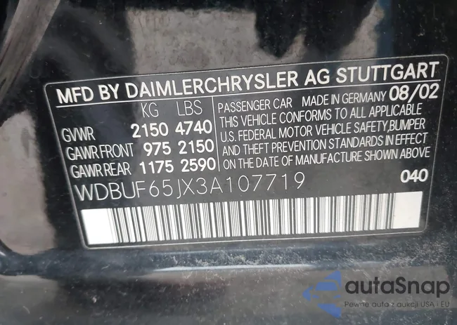 WDBUF65JX3A107719: 44015424