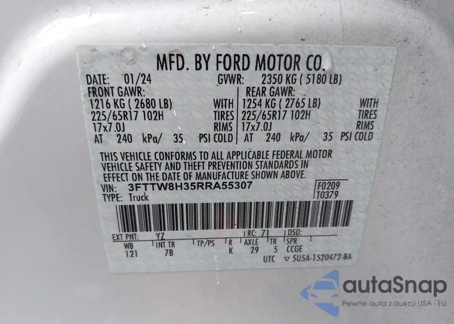 3FTTW8H35RRA55307: 44015520