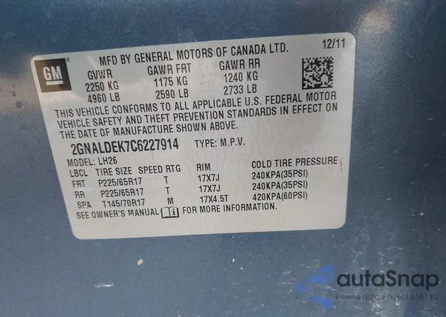 2GNALDEK7C6227914: 44015563