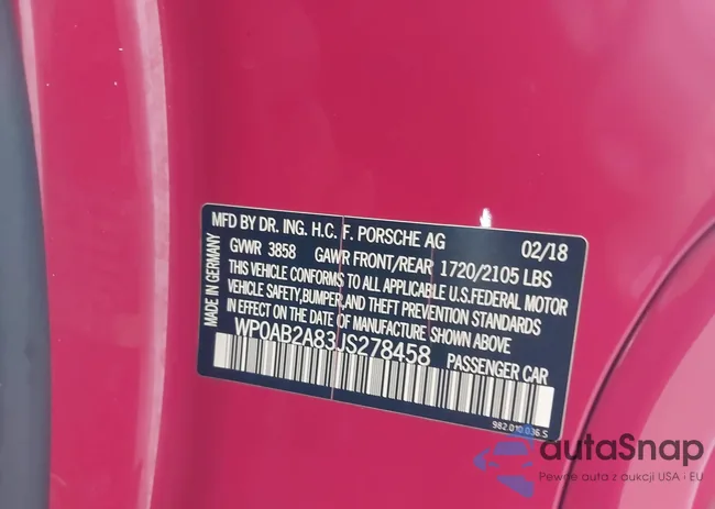 WP0AB2A83JS278458: 44015567