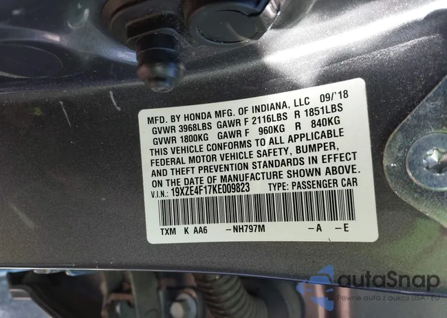 19XZE4F17KE009823: 44016670