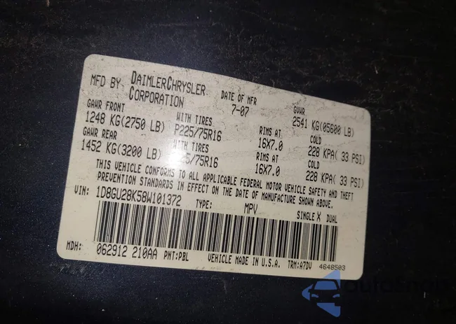 1D8GU28K58W101372: 44016705