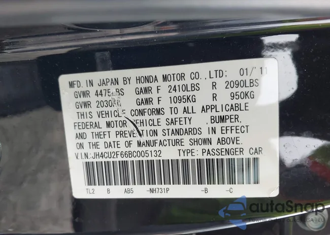 JH4CU2F66BC005132: 44016764