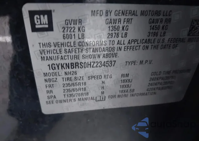 1GYKNBRS0HZ234537: 44016878