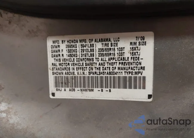 5FNRL3H51AB004111: 44016958