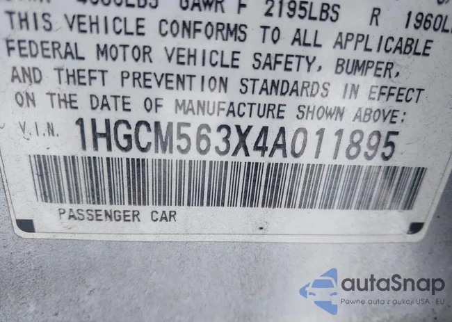 1HGCM563X4A011895: 44017000