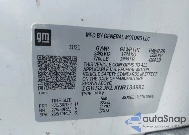 1GKS2JKLXNR134991: 44017030