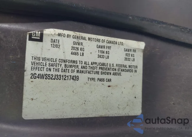 2G4WS52J331217439: 44017031