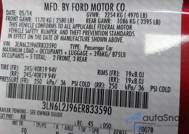 3LN6L2J96ER833590: 44017147