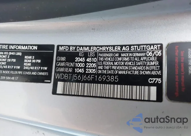 WDBTJ56J66F169385: 44016366