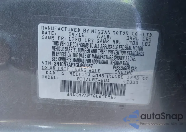 3N1CN7AP7GL890967: 44016403