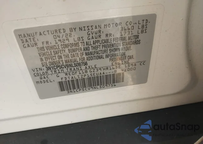 3N1CP5CV9NL509756: 44016624