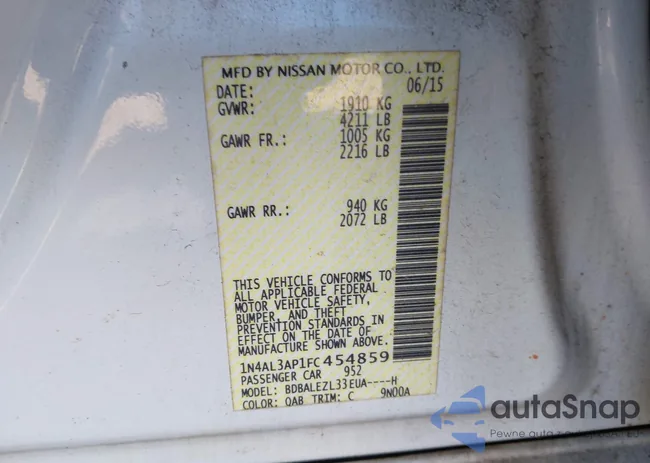 1N4AL3AP1FC454859: 44017684