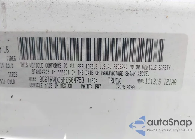 3C6TRVDG5FE504753: 44017705