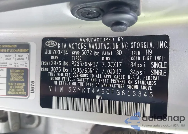 5XYKT4A60FG613345: 44017727