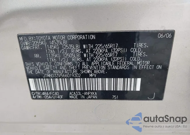 JTMBD33V566019302: 44017819