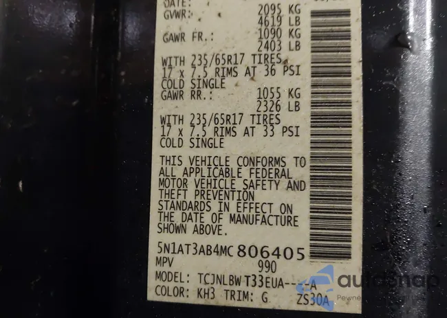 5N1AT3AB4MC806405: 44017853