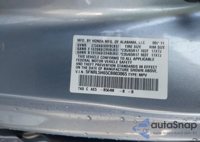 5FNRL5H65CB003065: 44017940