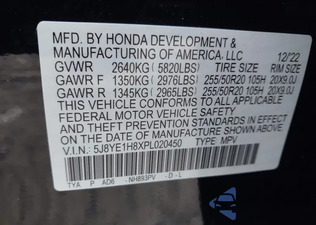 5J8YE1H8XPL020450: 44017950