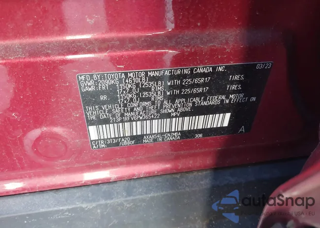 2T3P1RFV6PW365422: 44017967