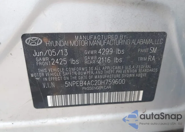 5NPEB4AC2DH759600: 44018021