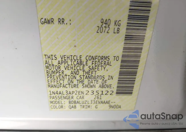 1N4AL3AP2EN235122: 44018040