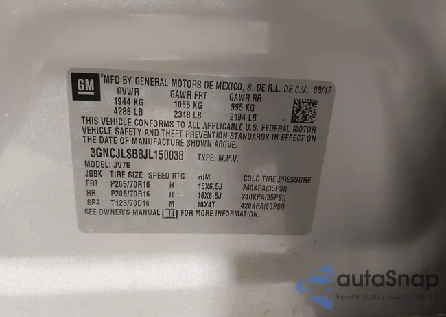 3GNCJLSB8JL150038: 44018068