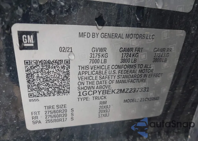 1GCPYBEK2MZ237331: 44017279