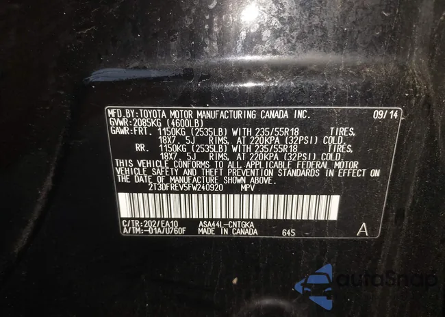 2T3DFREV5FW240920: 44017288