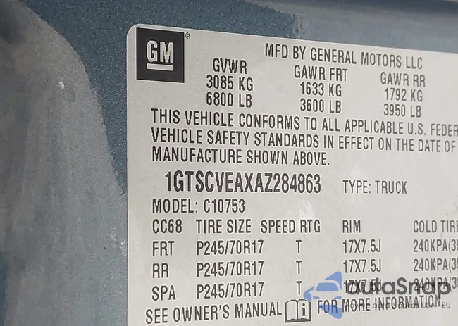 1GTSCVEAXAZ284863: 44017361