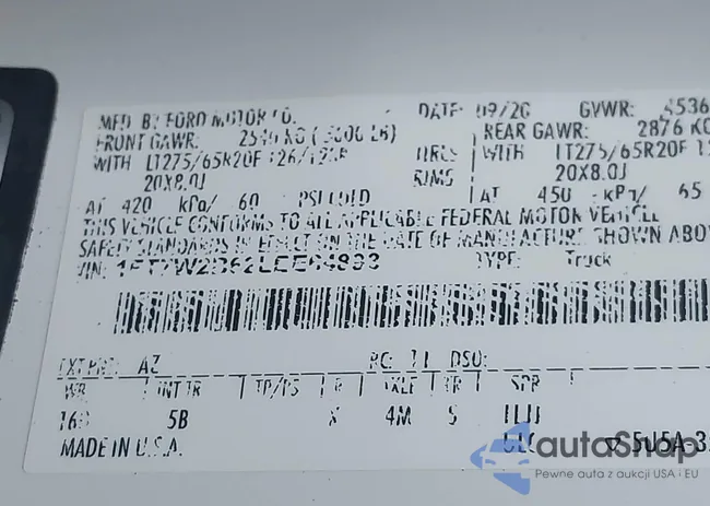 1FT7W2B62LEE64893: 44017534