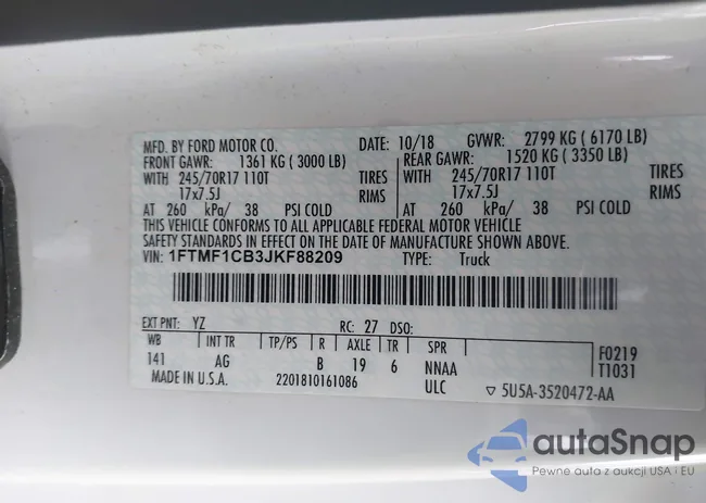 1FTMF1CB3JKF88209: 44017563